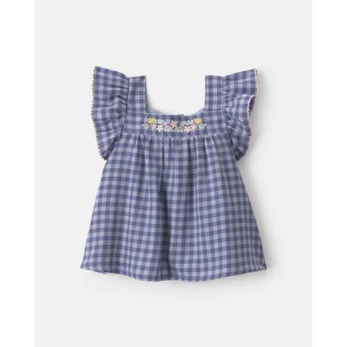 Baby Girl Gingham Twill Top - 9 month