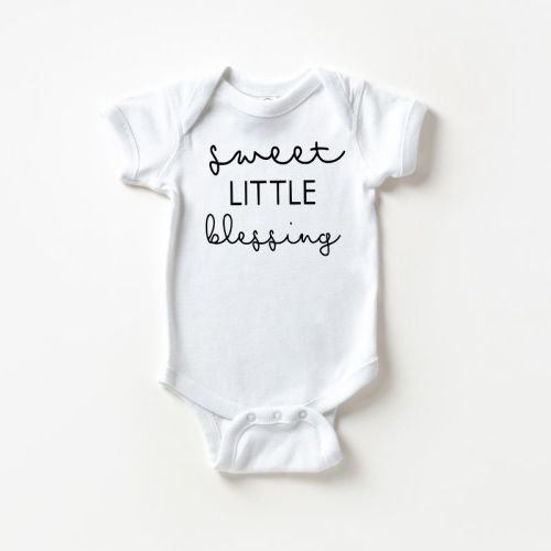 The Juniper Shop Sweet Little Blessing Baby Bodysuit - Nb - White