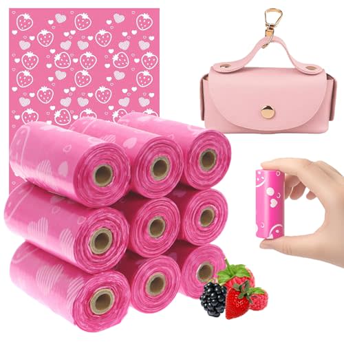Eyryfui Sanitary Napkin Disposal Bags with Dispenser Feminine Hygiene Disposal Bags for Tampons Trash Bag, Personal Care Sanitary Bag for Women Privacy Handling (Pink)