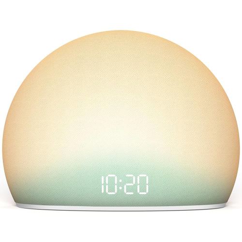 HOUSBAY Sunrise Alarm Clock, White Noise Sound Machine for Bedroom | Natural Wake-Up Light with Gentle Alarm Sounds, 20 Soothing Sleep Aids, Dimmable Display, Screen-Free Design - Teal