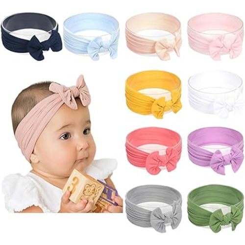 DANMY Baby Girl Nylon Headbands Newborn Infant Toddler Hairbands Knotted Children Soft Headwrap Hair Accessories