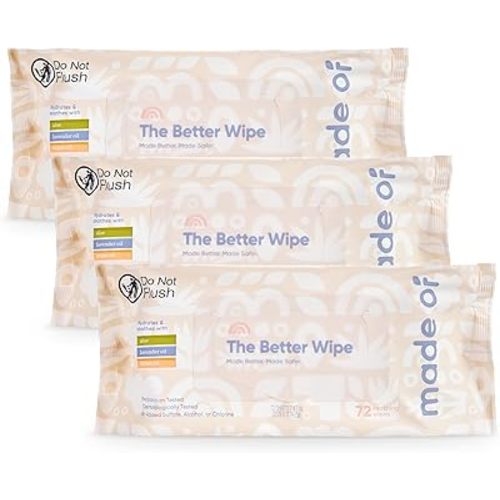 Organic Sensitive Baby Wipes - Hypoallergenic Soothing Wipes for Sensitive Skin - Fragrance-Free, Chemical-Free, Alcohol-Free - Water Based Soothing Aloe and Argan Oil (72 Count (Pack of 3))