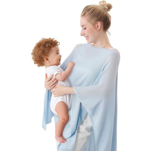 Pinuotu Nursing Cover for Breastfeeding – Soft & Breathable Lyocell Nursing Poncho for Mom, Lightweight Breastfeeding Cover, 360° Privacy Nursing Shawl for Travel & Pumping, Includes Laundry Bag