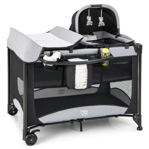 Infans 5 in 1 Portable Baby Playard Nursery Center w/ Cradle & Storage Basket