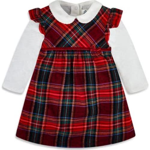 Tartan Plaid Cotton Dress & Bodysuit Set, 3-6M