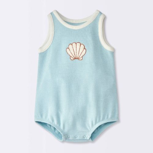 Baby Boys' Chenille Shell Romper - Cloud Island™ Blue 6-9M