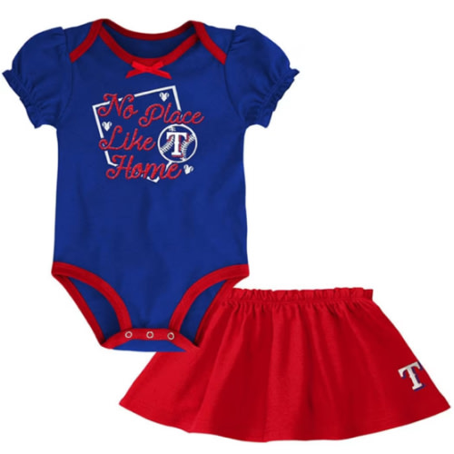 Texas Rangers Infant Girls SCARLET Outfielder Skirt Top and Bottom Set