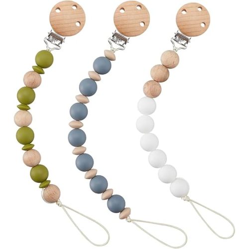 Smlpuame Pacifier Clips for Baby Girls Pacifier Holders Silicone Paci Binky Clips,Boy-3 Pack