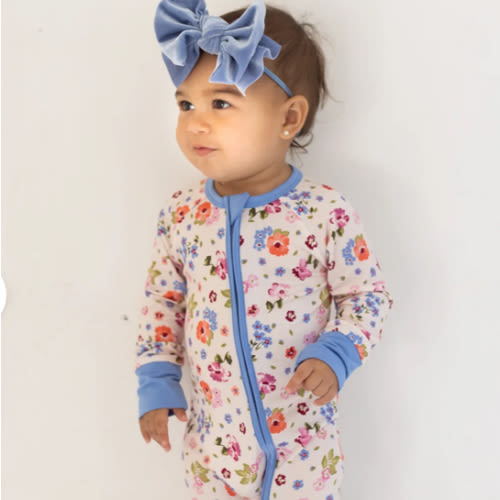NB Clara Floral Zipper Romper – In My Jammers