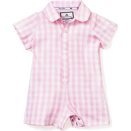 Baby Classic Gingham One-Piece Pajamas, 6-12M, Pink