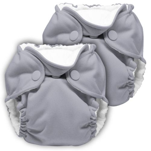 Kanga Care Lil Joey Newborn All In One Aio Cloth Diaper (2pk) Platinum Gray 4-12lbs