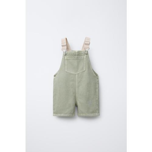 CANVAS TWILL OVERALL SHORTS - Light khaki | ZARA United States