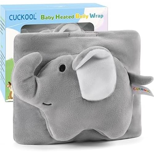 Baby Colic and Gas Relief, Heated Tummy Wrap for Newborns Belly Relief by Soothing Warmth, Baby Heating Pad Swaddling Belt Relief & Soothe Gas, Colic and Upset Stomach for Newborn to Toddler(Elephant)