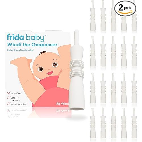 Frida Baby Windi Gas Passer | Baby Gas Relief and Colic Baby Relief, Baby Constipation Relief | 10 Count (Pack of 2) - Windi 20ct