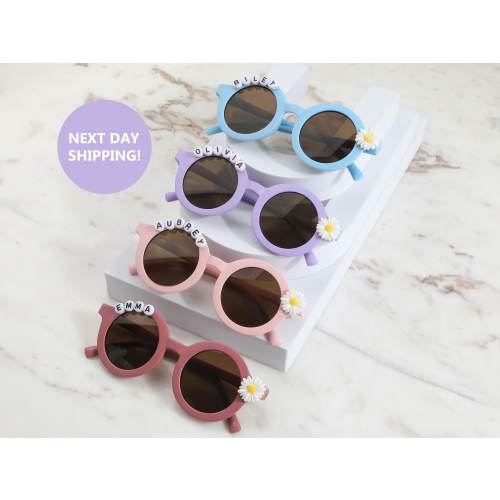 Floral Daisy Girls Personalized Name Sunglasses | Toddler Gift | Kids Gift | Babies Gift | Baby Girl Personalized Birthday Gift Sunglasses