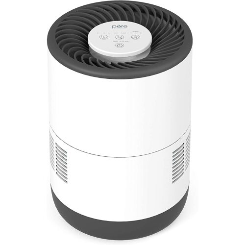 Pure Enrichment MistAire Eva - Mist-Free Evaporative Humidifier (2.8L) with Antibacterial Filter, 4-Speeds, Large Room Coverage up to 500 sq. ft., and Auto Shut-Off Timer