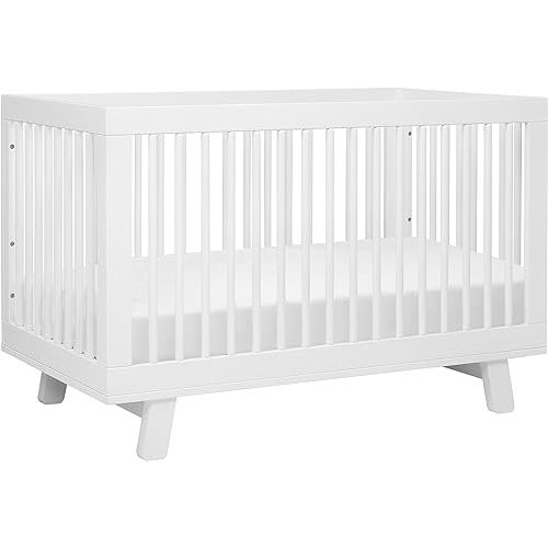 Babyletto Hudson 3-in-1 Convertible Baby Crib with Toddler Bed & Daybed Conversion - Easy to Assemble - GREENGUARD Gold Certified w/ 4 Adjustable Mattress Heights - White
