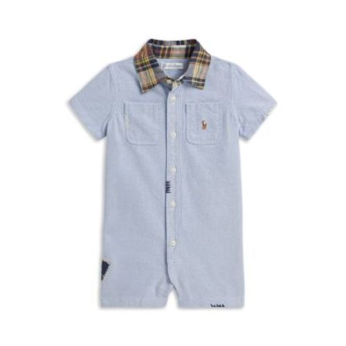 Boys' Madras Collar Cotton Oxford Shortall - Baby