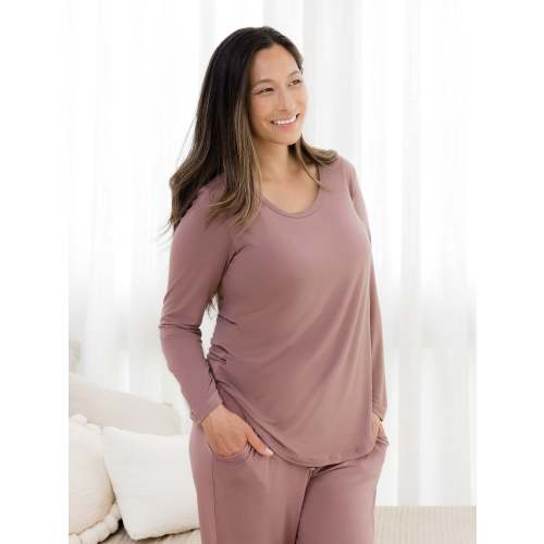 Bamboo Maternity & Nursing Long Sleeve T-shirt | Grey Heather - Kindred Bravely