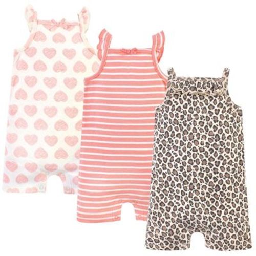 Touched by Nature Baby Girl Organic Cotton Rompers 3pk, Leopard