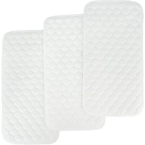 BlueSnail Quilted Thicker Waterproof Changing Pad Liners,3 Count(Snow White 13” x 27”)