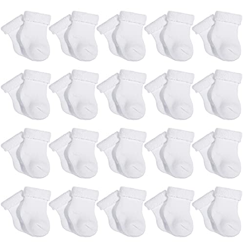Janmercy 20 Pair Preemie Socks Baby Boy Girls Newborn Premature Terry Cotton Socks for Unisex Baby