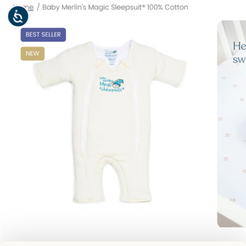 Cream Baby Merlin’s Magic Sleepsuit | Soft 100% Cotton Infant Sleepsuit