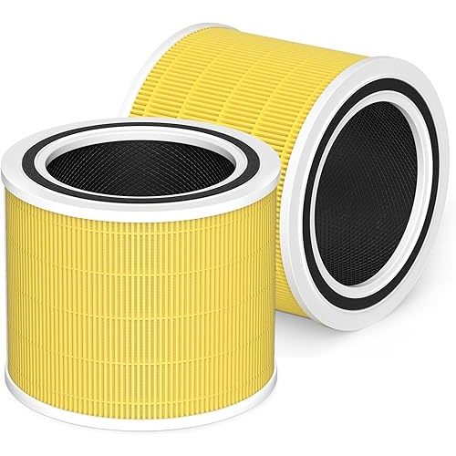 Core 200S Pet Care Replacement Filter Compatible with LEVOIT Core 200S and Core 200S-P Smart WiFi Air Purifier, 3-in-1 H13 True HEPA Activated Carbon Filter, Core 200S-RF-PA, Yellow, 2 Pack
