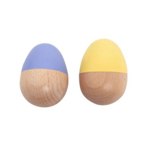Pearhead Easter Egg Wooden Rattle Toy Set - 2pc