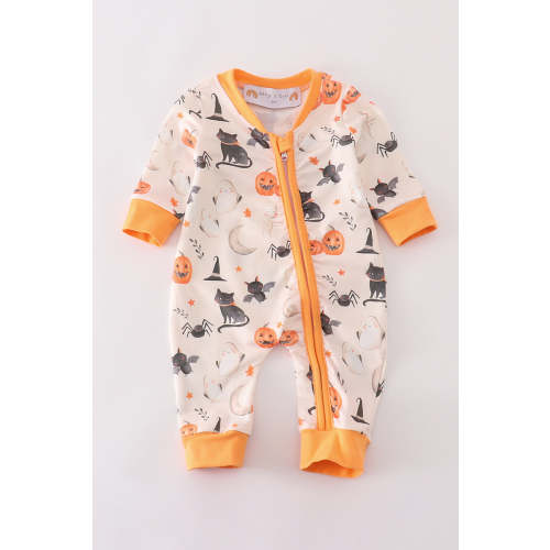 Halloween zip boy romper