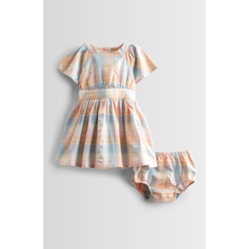 Stripe Seersucker Cotton Dress & Bloomers, 3M