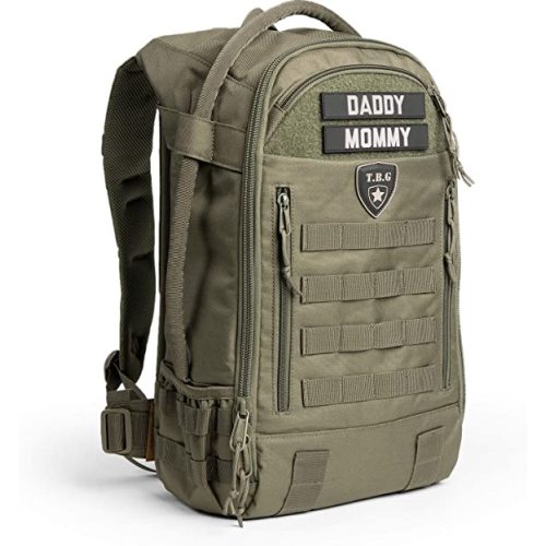 TBG - Mens Tactical Diaper Bag Backpack w/Built-in Changing Mat, Stroller Strap