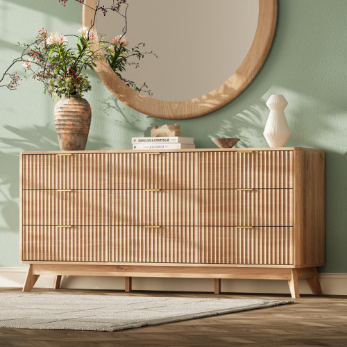 Latitude Run® Donati 9-Drawer Dresser, 63'' Wood Chest of Drawers & Reviews | Wayfair