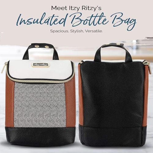 Itzy Ritzy Insulated Bottle Bag - Coffee and Cream