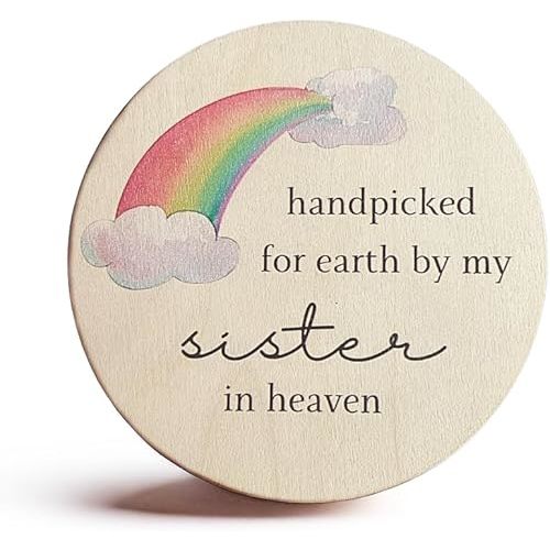 Handpicked By My Sister in Heaven Pregnancy Announcement Rainbow Baby Sign
