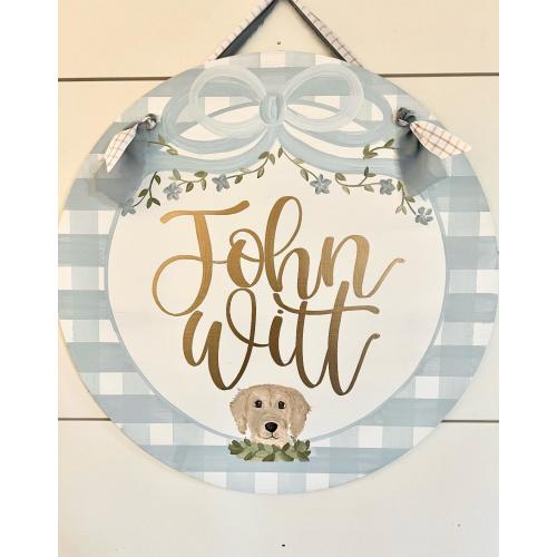 Hospital Door Hanger Boy, Pet Dog Name Sign, Hopsital Name Banner, Baby Shower Gift, Birth Announcement