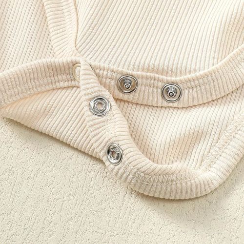 OPAWO Long Sleeve Onsies for Baby Girls' Bodysuits Newborn 3 Pack Infant Ribbed Fall Baby Girl Romper Undershirt