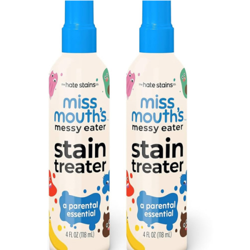 Miss Mouth's Messy Eater Stain Treater Spray - 4oz 2 Pack Stain Remover - Newborn & Baby Essentials - No Dry Cleaning Food, Grease, Coffee Off Laundry, Underwear, Fabric