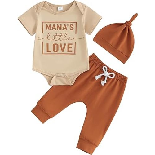 FIOMVA Newborn Baby Clothes Boy Funny Letter Short Sleeve Onesie Romper+Long Pants Set Infant Summer Outfits