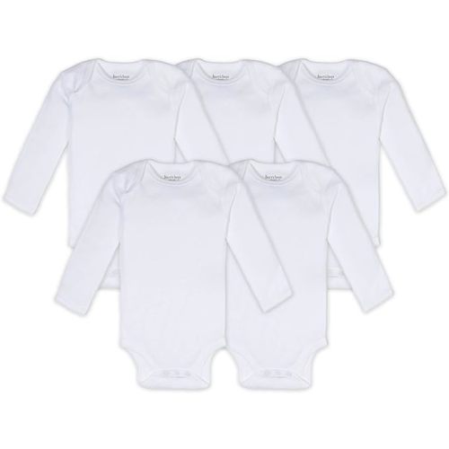 Burt's Bees Baby Organic Long Sleeve Bodysuit (5 Pack) - Cloud, 3-6 M