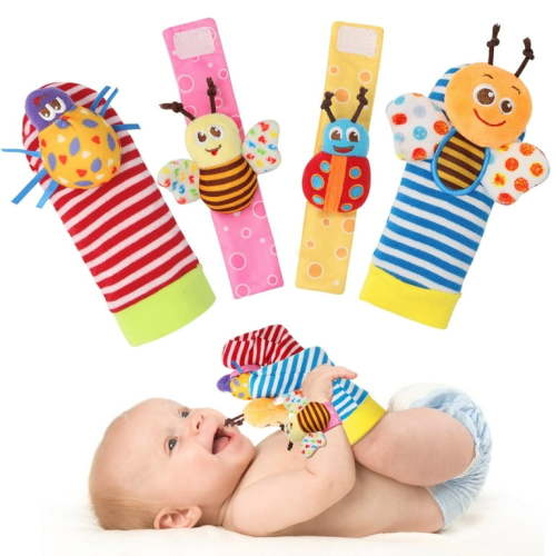 Bloobloomax Wrist Rattles Foot Finder Rattle Sock Baby Toddlor Toy, Rattle Toy, Arm Hand Bracelet Rattle, Feet Leg Ankle Socks
