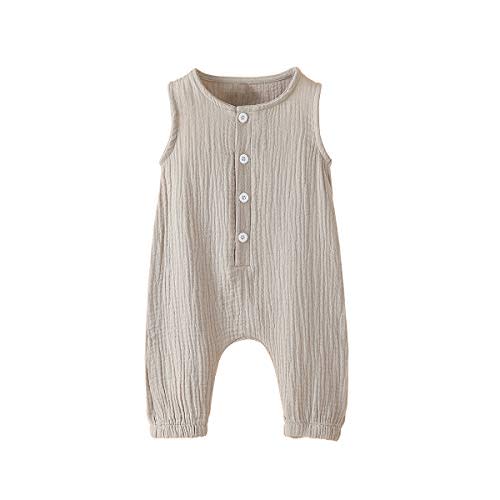 Arleysh Newborn Baby Boys Girls Romper Jumpsuit Cotton Linen Sleeveless Ruffled Bodysuit Infant Spring Summer Clothes Outfits