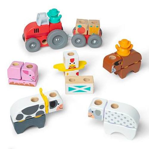 Melissa & Doug Blockables Farm Snap And Play Building Set