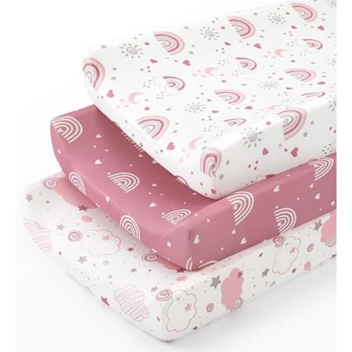 Diaper Changing Pad Cover Girl 32"x16" 3-Pack for Changing Table Pad