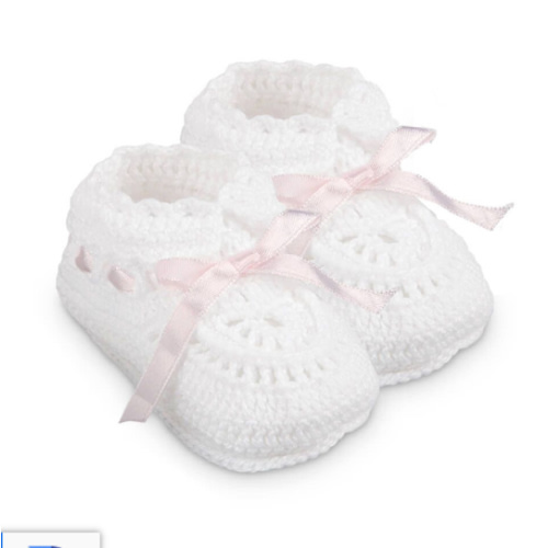 Jefferies Socks Baby Girls Hand Crochet Bootie 1 Pair