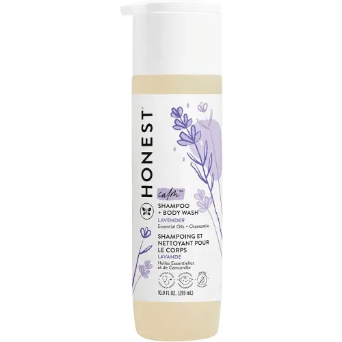The Honest Company 2-in-1 Cleansing Shampoo + Body Wash | Gentle for Baby | Naturally Derived, Tear-free, Hypoallergenic | Lavender Calm, 10 fl oz