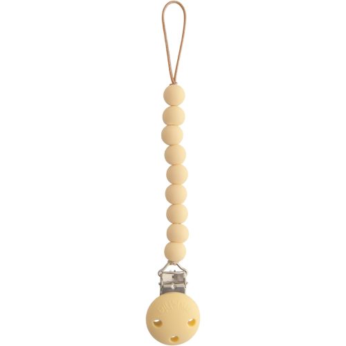 mushie 100% Silicone Baby Pacifier Clip BPA Free | Hera (Pale Yellow)