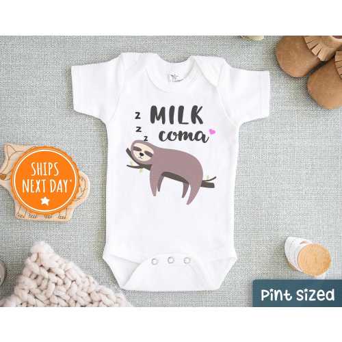 Sloth Baby Onesie® "Milk Coma" Baby Onesie® funny Baby Onesie® cute Baby Onesie® hipster Baby Onesie®