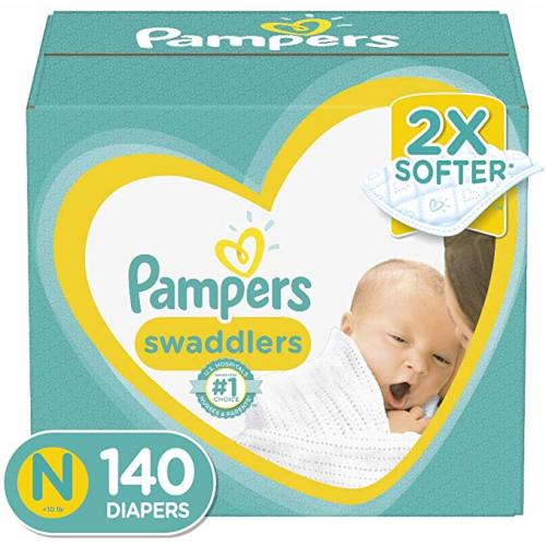Diapers Newborn/Size 0 (< 10 lb), 140 Count - Pampers Swaddlers Disposable Baby Diapers, Enormous Pack (Packaging May Vary) - New Version