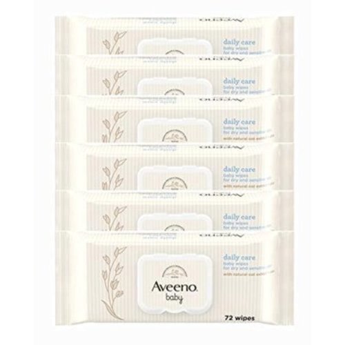 AVEENO Baby Daily Care Wipes Baby Wipes 72 Wipes (6 Packs of 72)